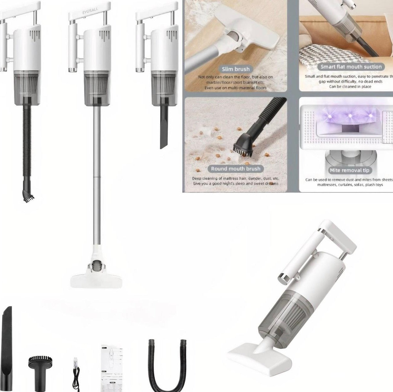 Aspirator Portabil Fără Fir 4 in 1, pentru Curățare Umedă și Uscată 120w cu Incarcare USB