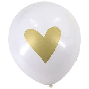 Baloane-Alb, din Latex, Forma Rotunda ,Model cu Inima