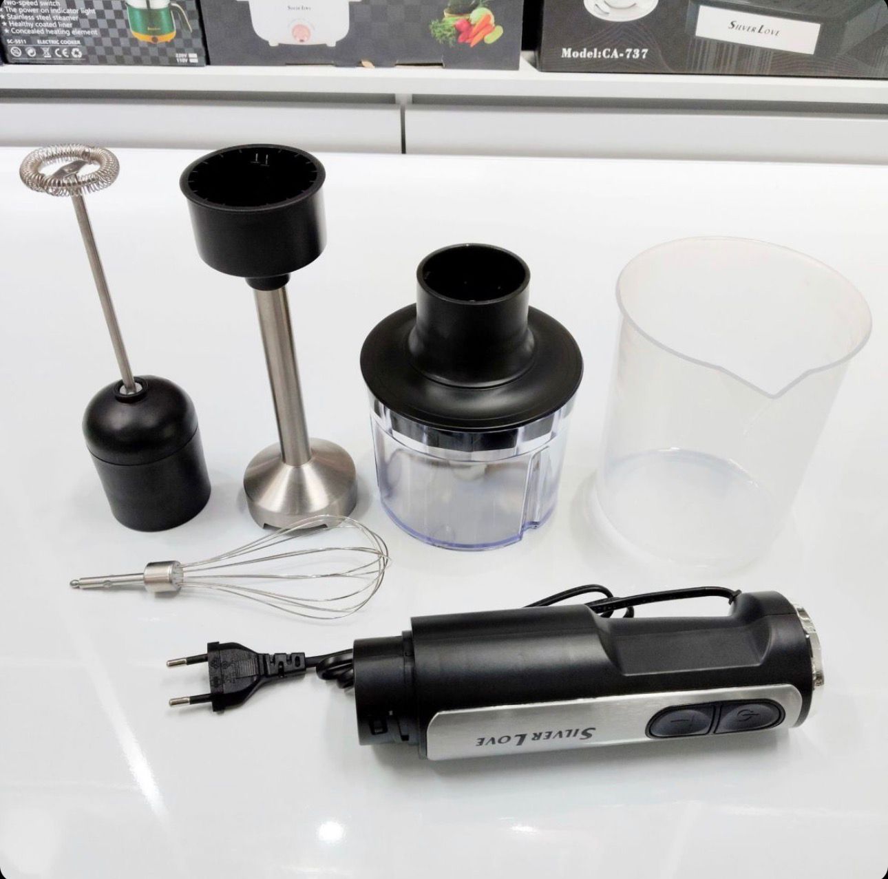 Blender Vertical, Silver Love 5 în 1, 500W cu Accesorii