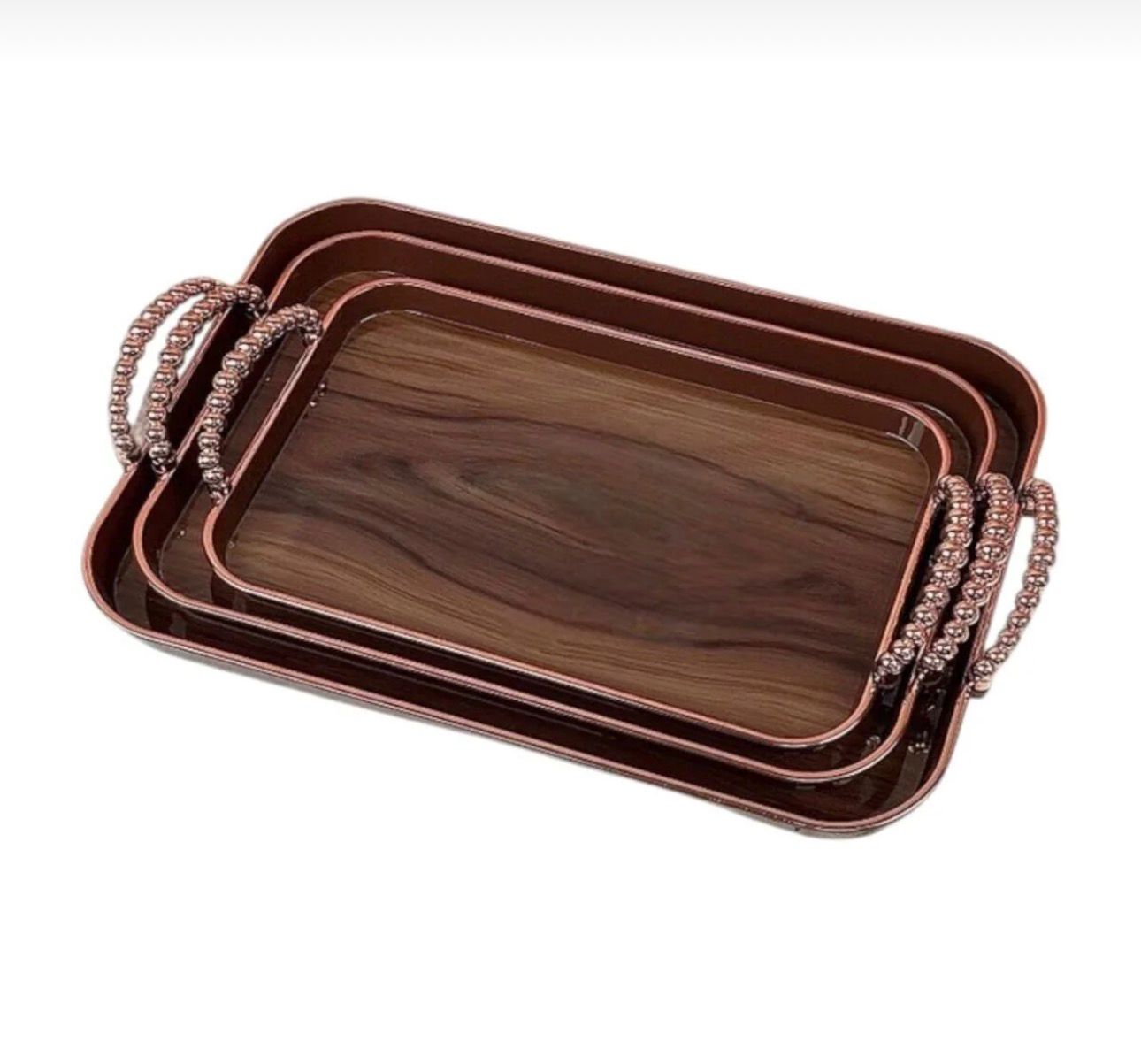 Set de 3 tăvi decorative din plastic diferite dimensiuni