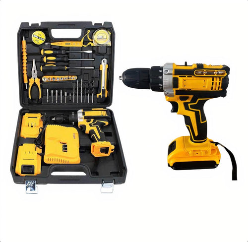 Bormașină Electrică 48V cu 2 Acumulatori, Încărcător și 28 de Accesorii