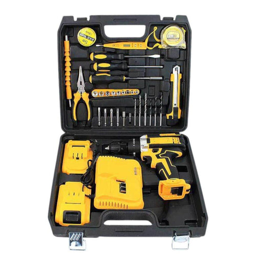 Bormașină Electrică 48V cu 2 Acumulatori, Încărcător și 28 de Accesorii