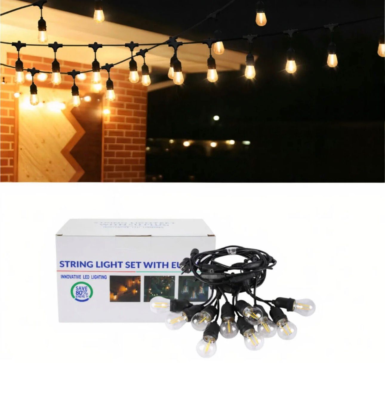 Ghirlandă de lumini LED 10m cu 20 de becuri