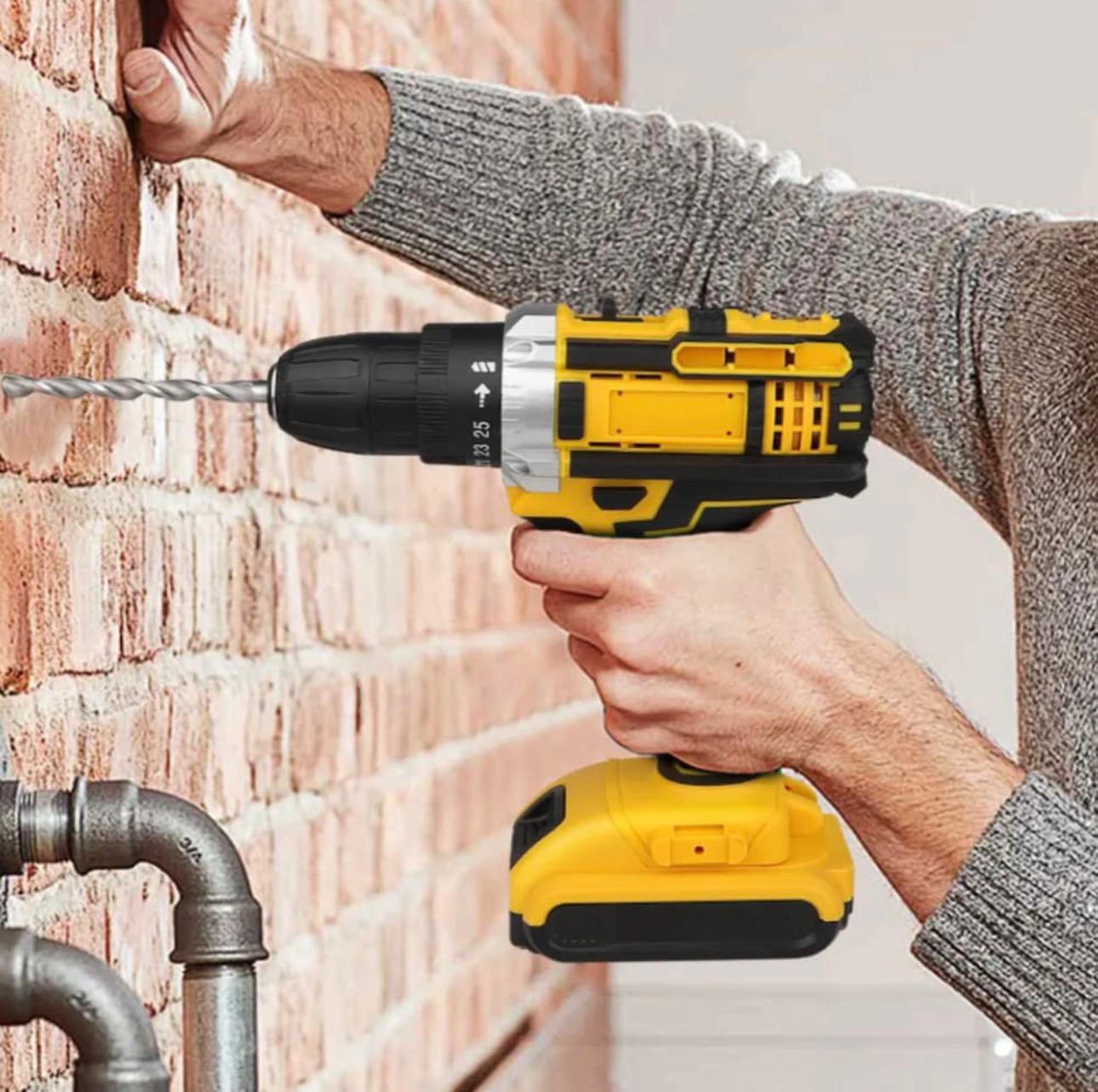 Bormașină Electrică 48V cu 2 Acumulatori, Încărcător și 28 de Accesorii