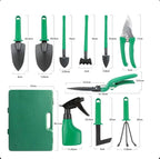 Set de 10 unelte de grădinărit, oțel inoxidabil