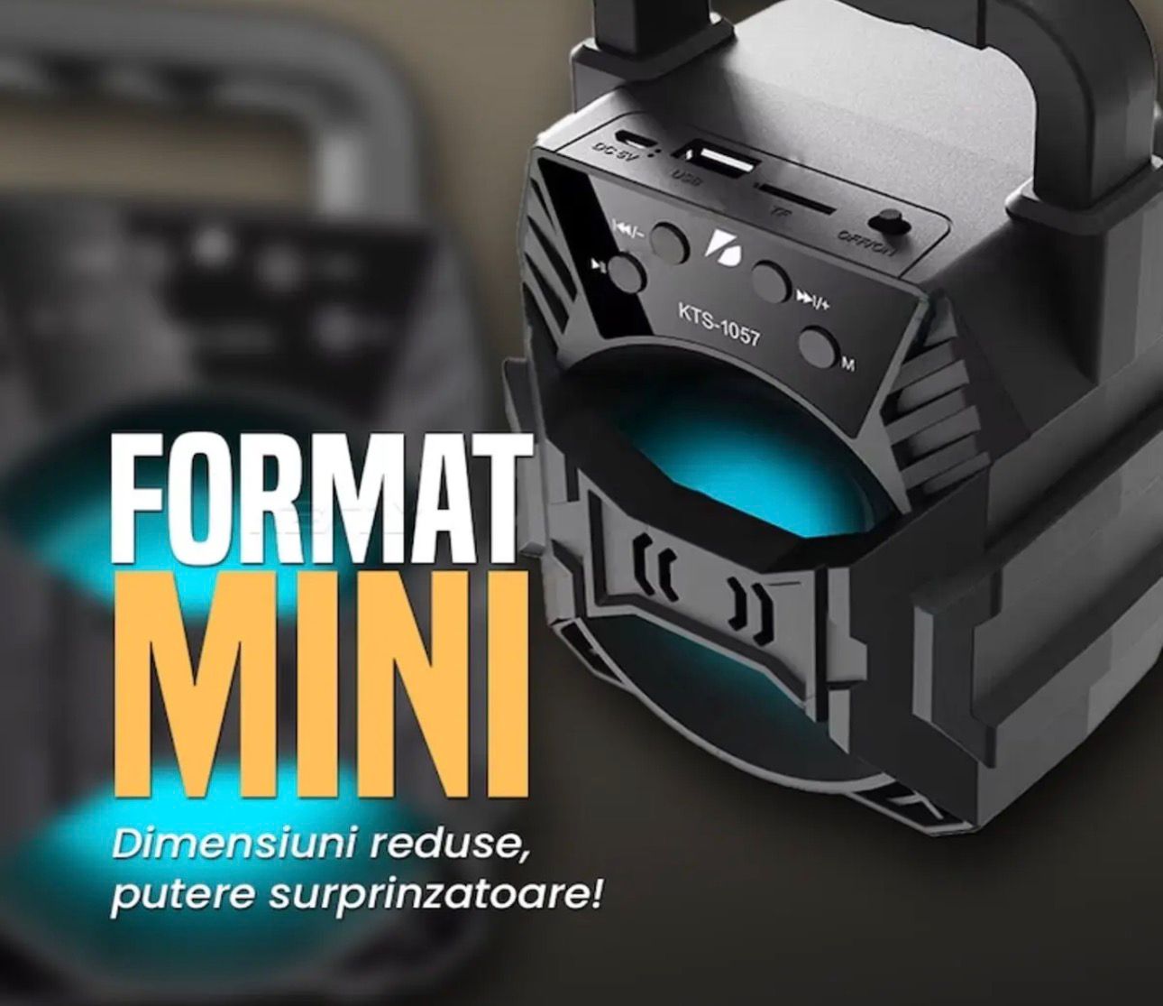 Boxă Bluetooth portabilă SonicGlow - 5W, LED, USB/TF