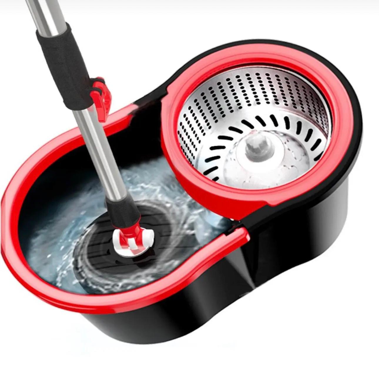 Set Mop Rotativ cu Găleată 8L, Mâner Extensibil 125cm