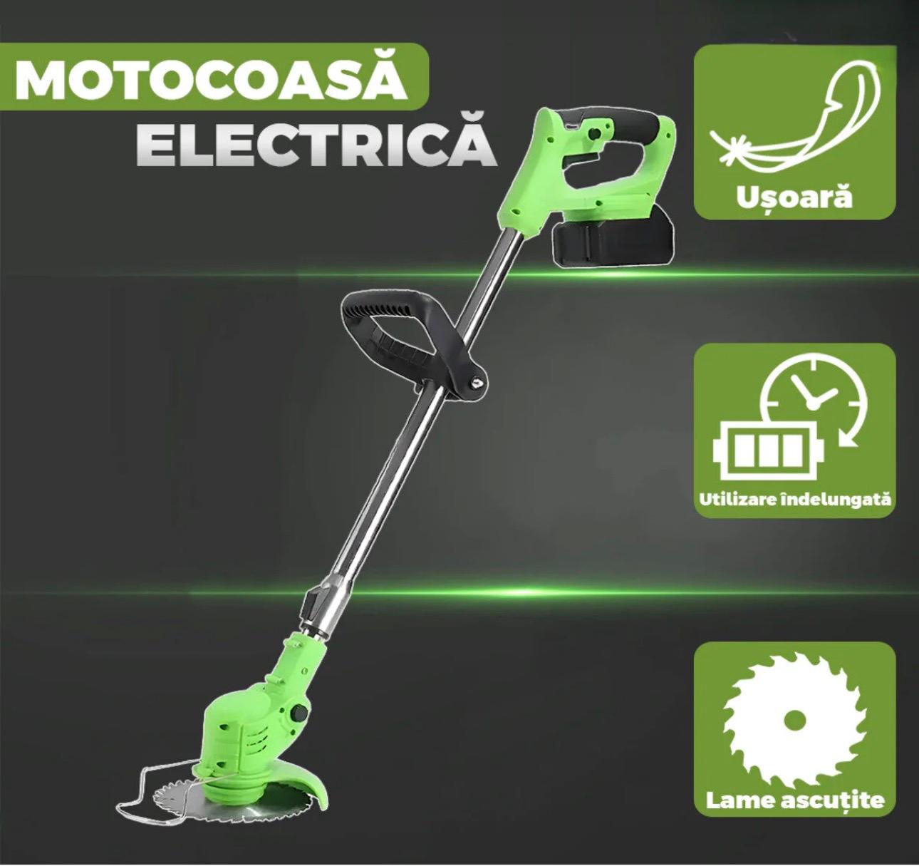 Motocoasa Electrica 120cm cu Acumulator 48V, Ajustabila cu Accesorii