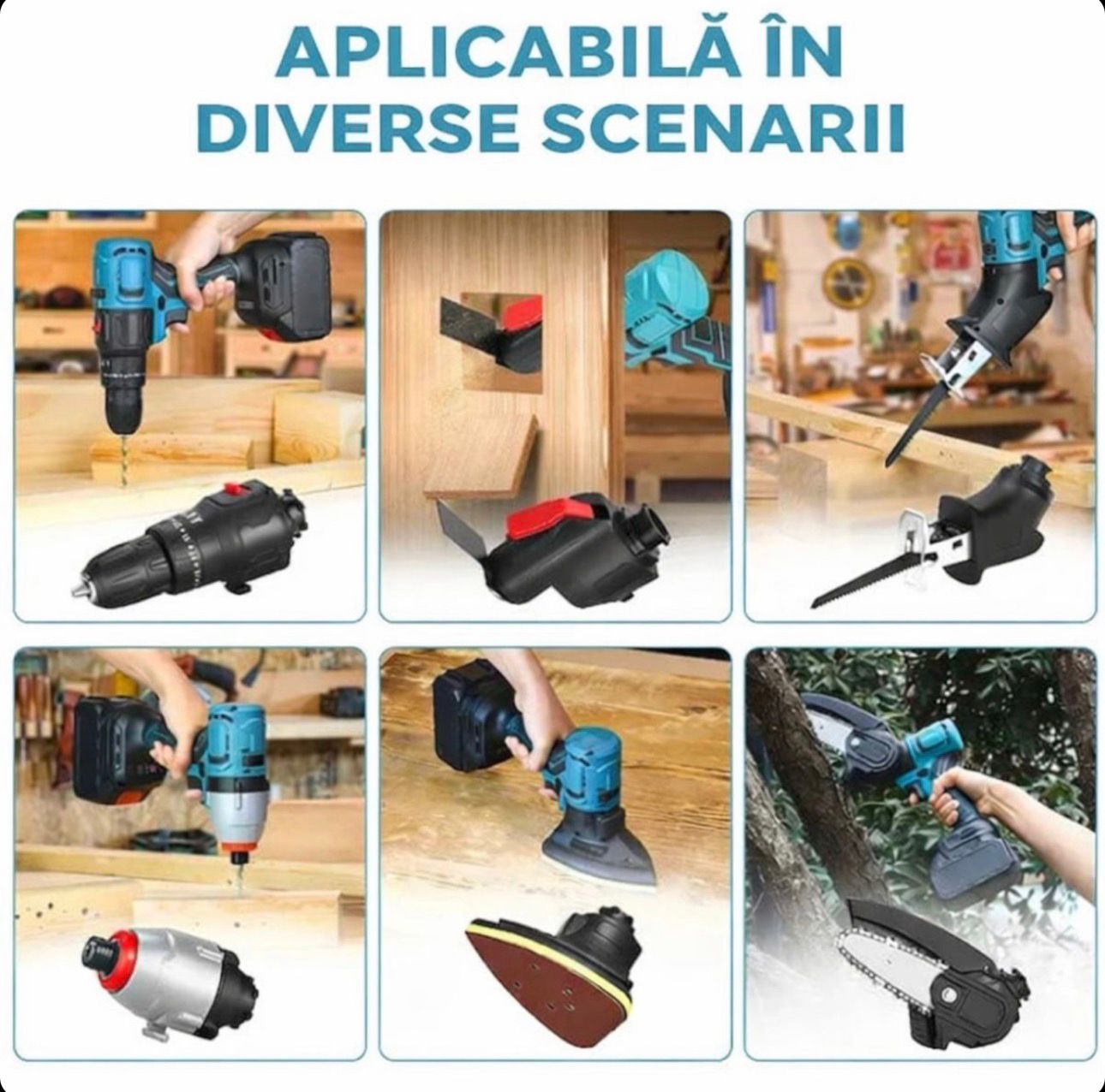 SET Bormașină Fără Fir 6 în 1, 48V Trusă Profesională