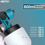 Pistol de Vopsit cu Acumulator 48V, 2 Acumulatori Inclusi, Rezervor 800ml, Debit Reglabil 1L/Min, 3 Moduri de Pulverizare, Autonomie Mare