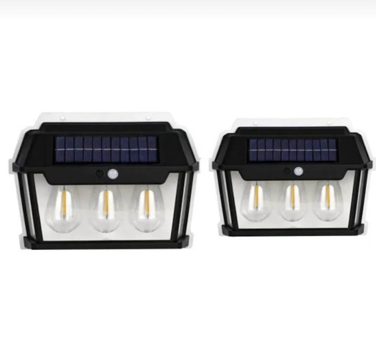 Set 2 X Lampa Solara De Perete Cu 3 Becuri, 3 Moduri De Functionare, Senzori De Miscare