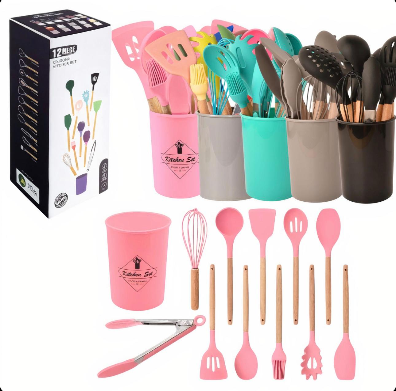Set 12 Ustensile de Bucătărie, Diferite Culori