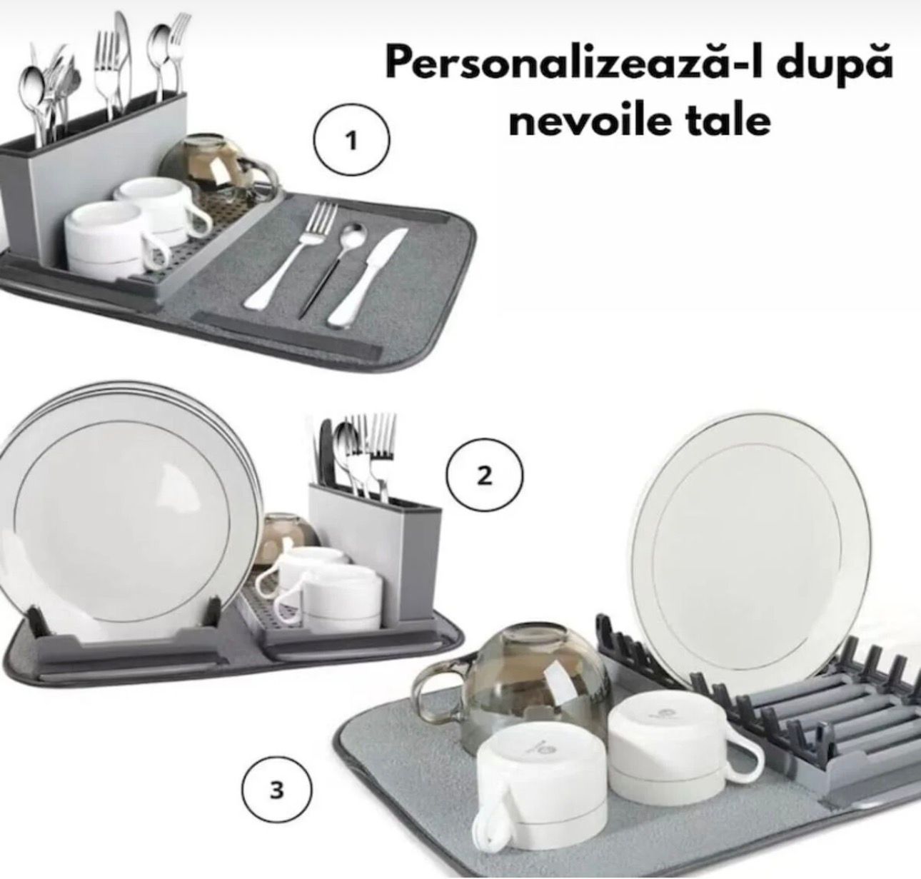 Suport de Vase Pliabil cu lavetă din microfibră