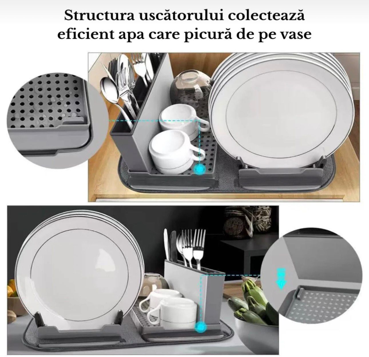Suport de Vase Pliabil cu lavetă din microfibră