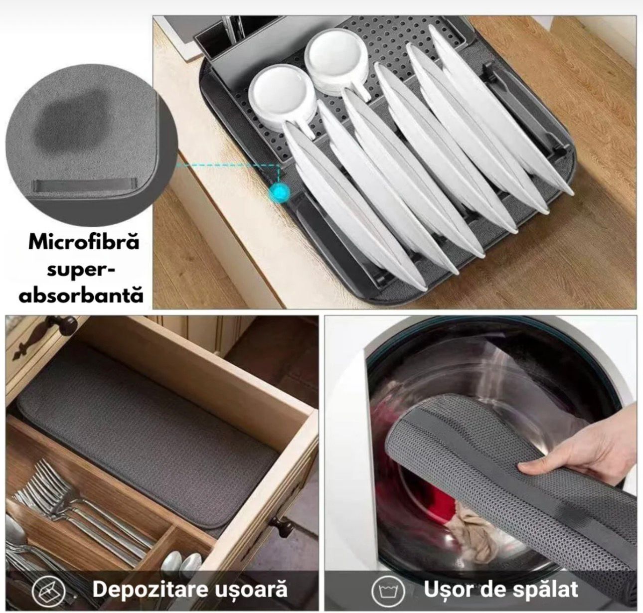 Suport de Vase Pliabil cu lavetă din microfibră