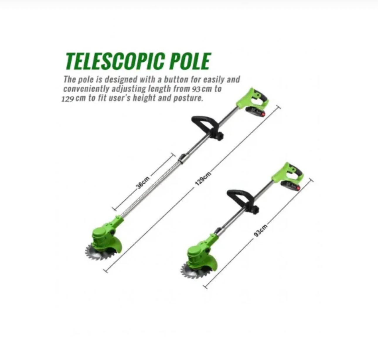 Motocoasa Electrica 120cm cu Acumulator 48V, Ajustabila cu Accesorii