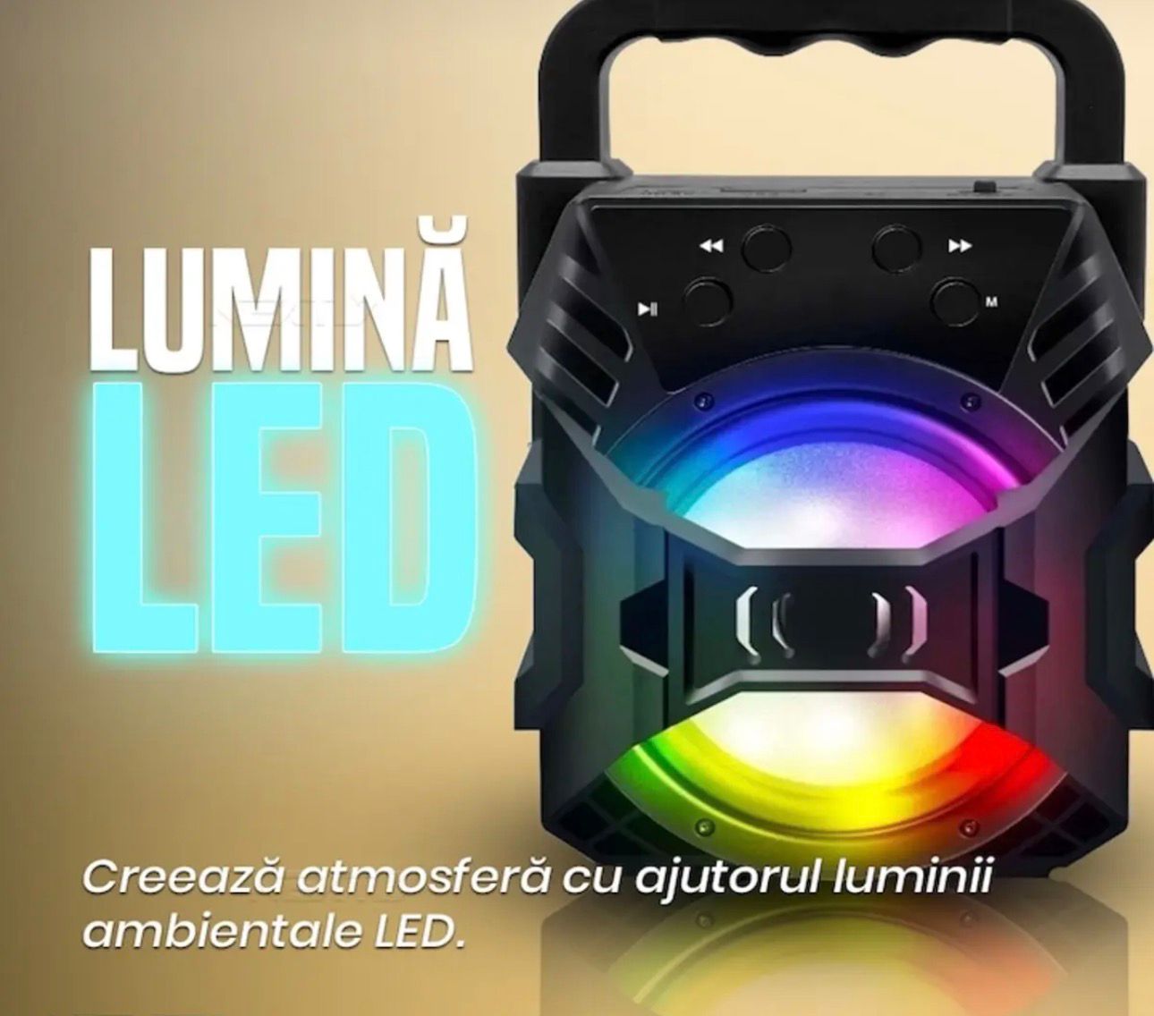 Boxă Bluetooth portabilă SonicGlow - 5W, LED, USB/TF
