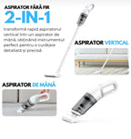 Aspirator fara fir 2-in-1, 120W, Filtru HEPA, incarcare USB