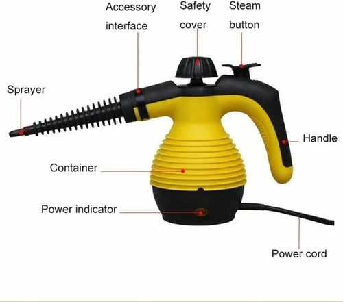 Aparat cu Aburi pentru Curățare , Degresare și Igienizare, Steam Cleaner Multifuncțional, Rezervor Generos, Accesorii Incluse