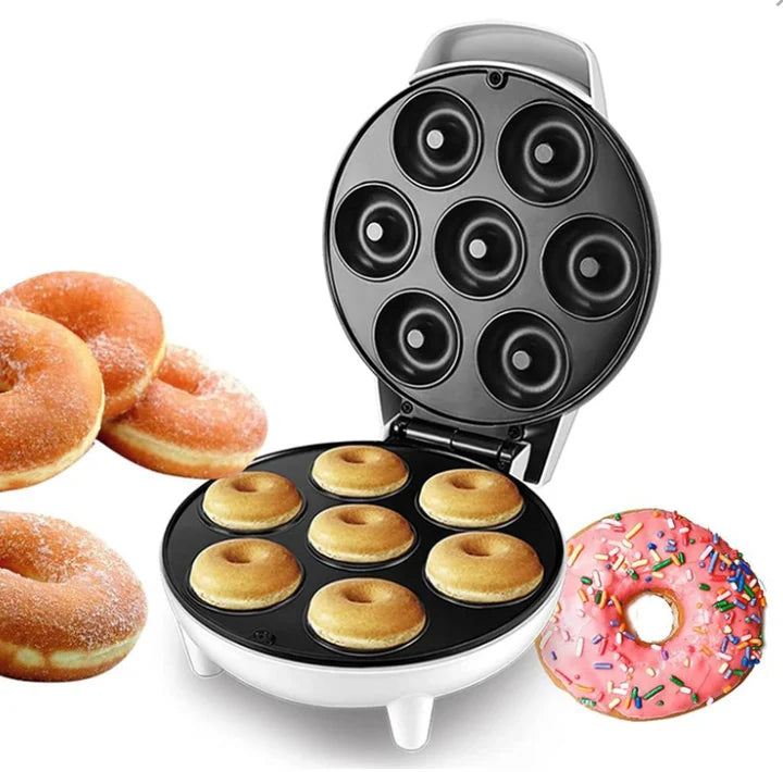 Aparat electric pentru 7 gogosi, Donut Maker, 750W, placi antiaderente, compact, cu indicator LED