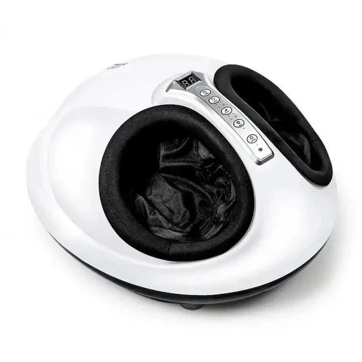 Aparat masaj picioare Shiatsu 360°, compresie aer si incalzire, 3 niveluri intensitate, 3 moduri masaj, telecomanda, alb