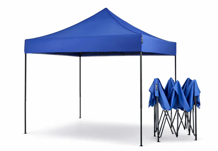 Pavilion pliabil 3x3 m pentru gradina, cadru metalic, cort exterior rezistent, albastru