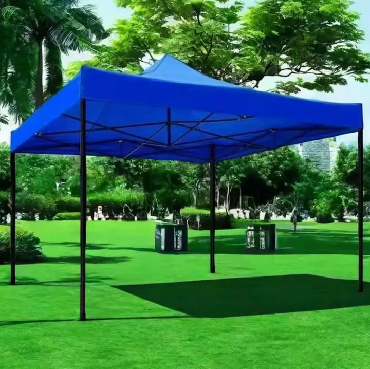 Pavilion pliabil 3x3 m pentru gradina, cadru metalic, cort exterior rezistent, albastru