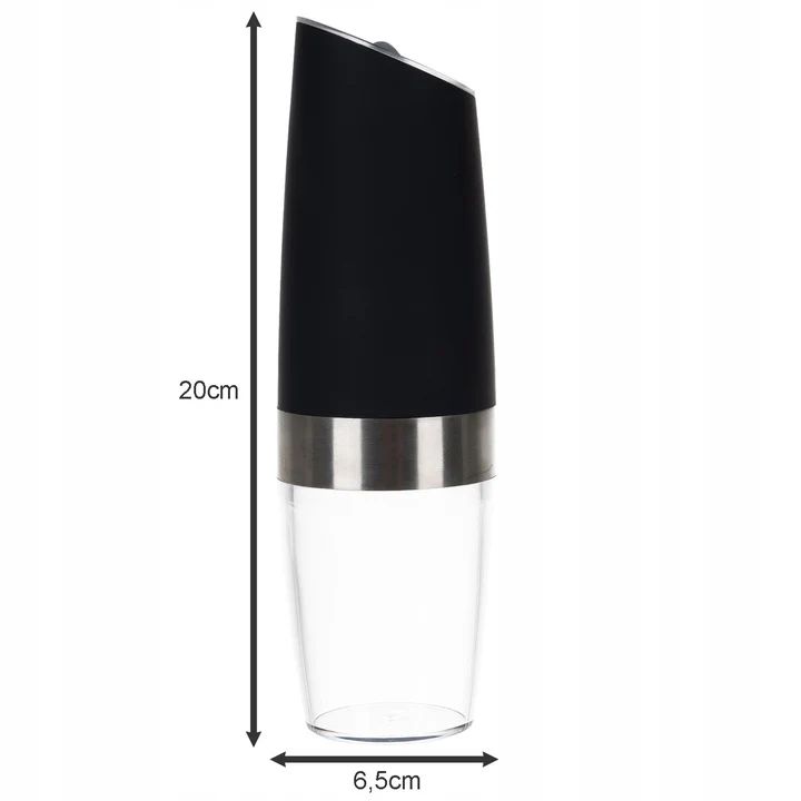 Set (2) Râșniță Electrică Sare și Piper din Inox cu Inducție Gravitațională și LED – 20×7 cm