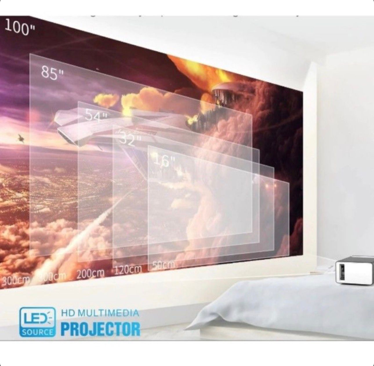 Mini Videoproiector Portabil Full HD 1080p HDMI USB