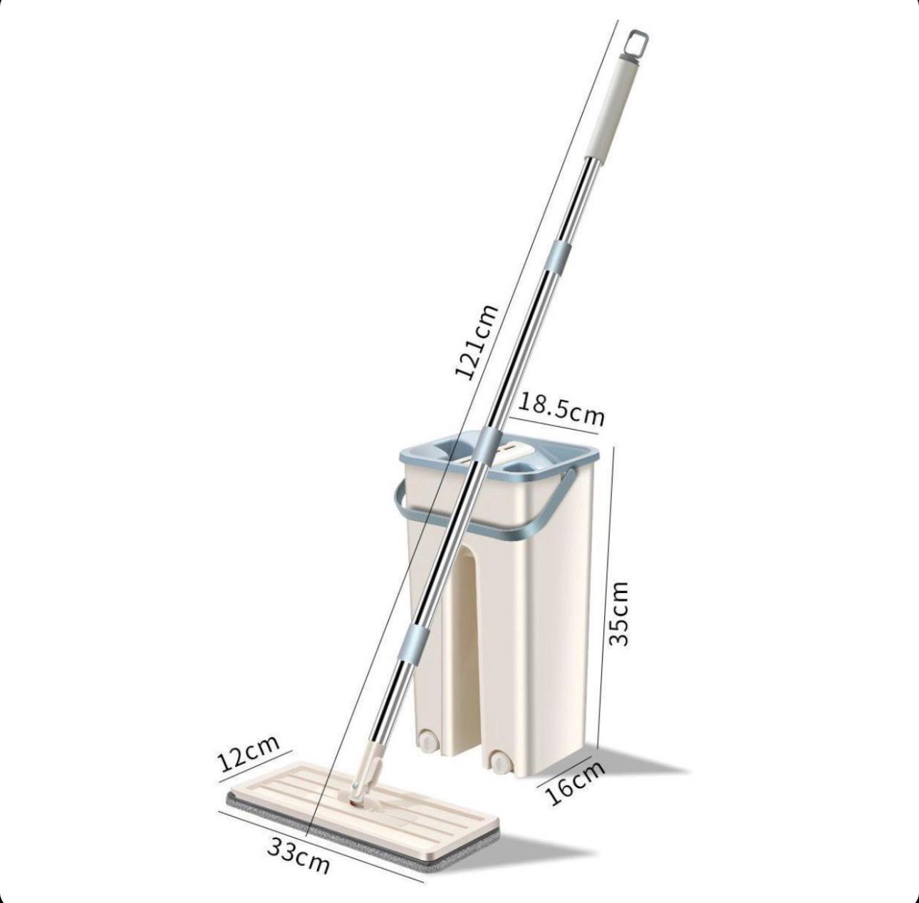 Set galeata cu mop, doua compartimente ( clatire + stoarcere), maner telescopic si mop plat + o rezerva