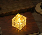 Set 2 Lumanari Decorative LED Model Cub Cristal