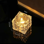 Set 2 Lumanari Decorative LED Model Cub Cristal