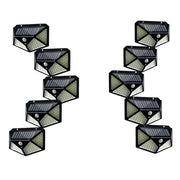 Set 10 lămpi solare cu 100 LED, senzor de mișcare, 3 moduri iluminare, panou solar integrat