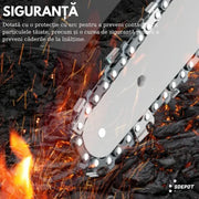 Mini drujbă electrică fără fir 6 inch, 48V, 2 acumulatori Li-Ion, set complet cu lanț și accesorii