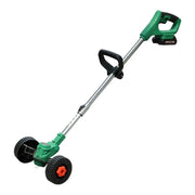 Motocoasa electrica cu acumulator 48V, 2 baterii incluse, 18000 RPM, roti detasabile, lame si disc pentru taiere
