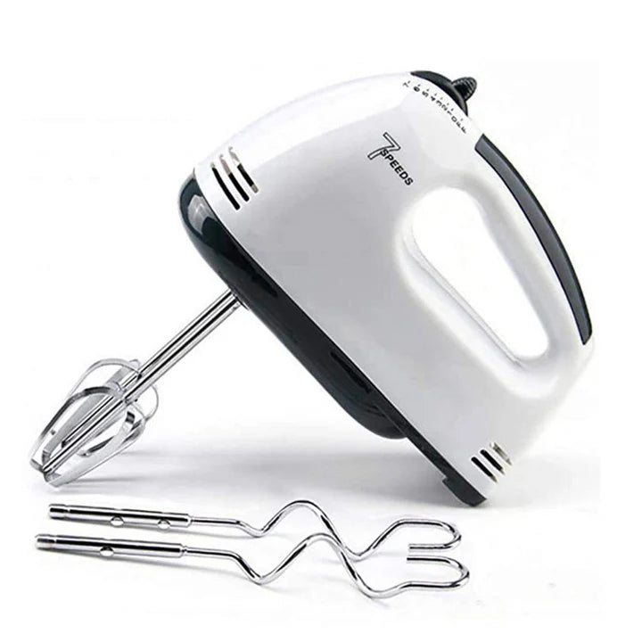 Mixer de Mână Scarlett 260W, 7 Viteze, Teluri și Cârlige pentru Aluat, Mixer Electric pentru Prăjituri, Creme și Aluat, Alb
