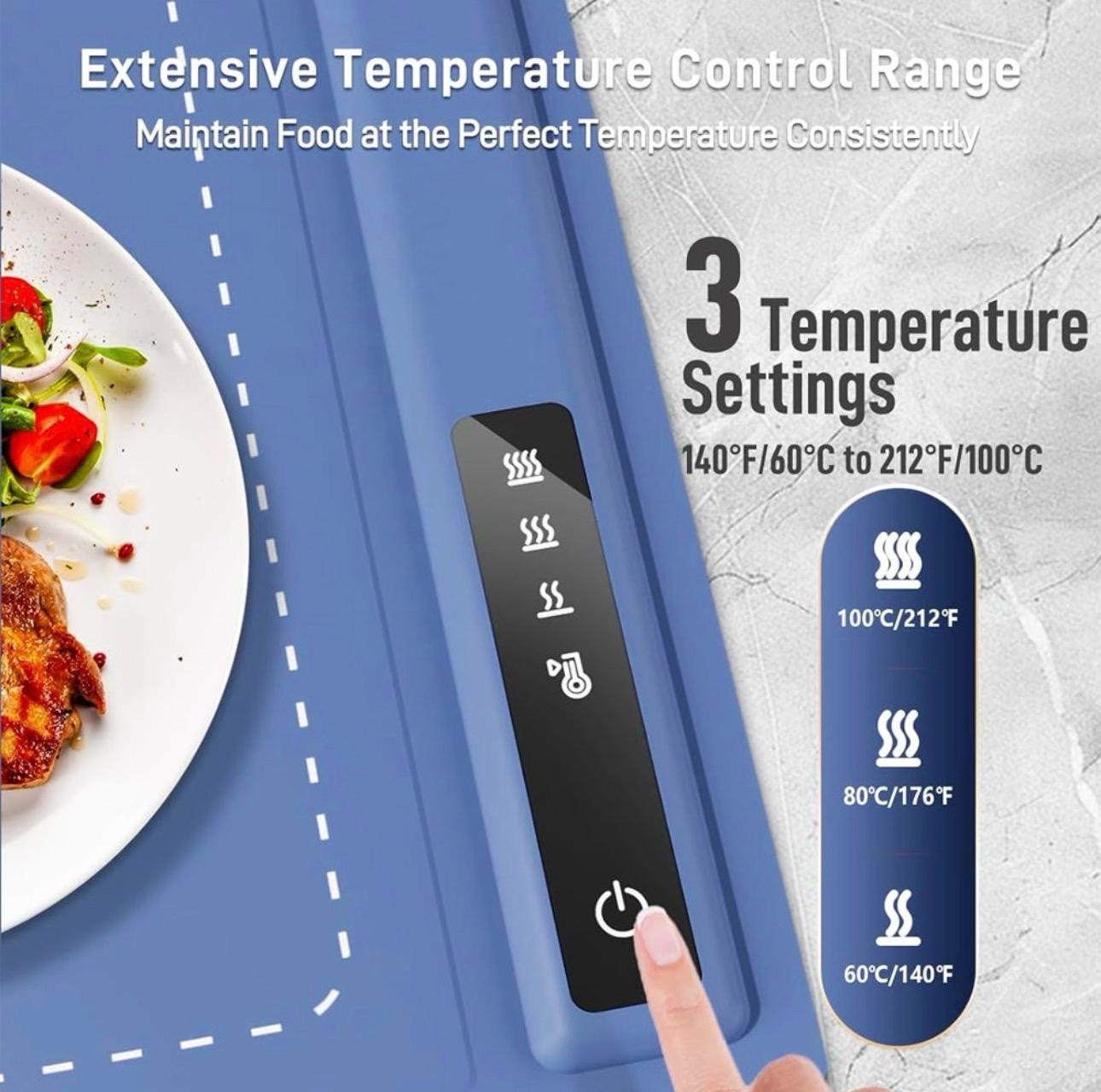 Plita Multifunctionala 61x40cm Covoras Electric, Portabila și Rulabila cu Termostat Digital pentru Mâncare