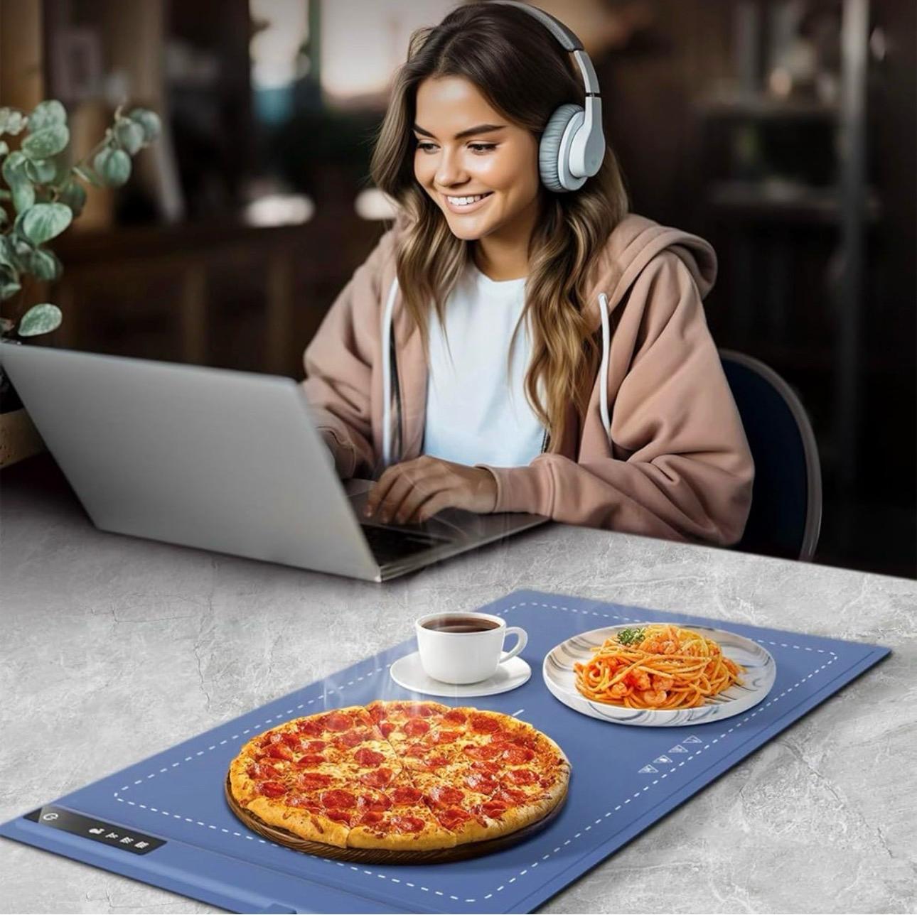 Plita Multifunctionala 61x40cm Covoras Electric, Portabila și Rulabila cu Termostat Digital pentru Mâncare