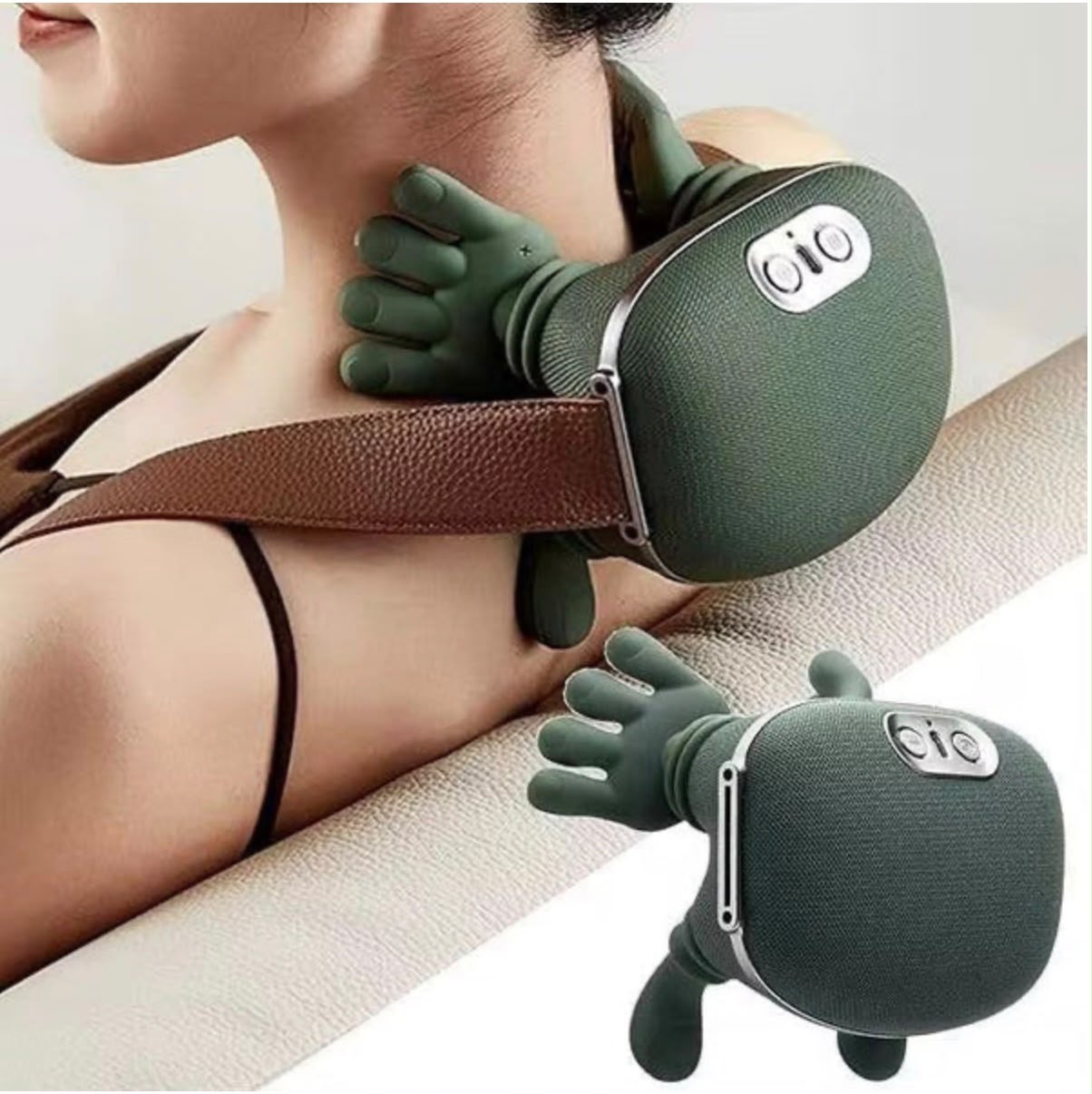 Aparat Masaj Cervical Multifunctional, 4D, 3 Intensitati, 2 Trepte Caldura 40/45°C, Wireless, Autonomie 70 min