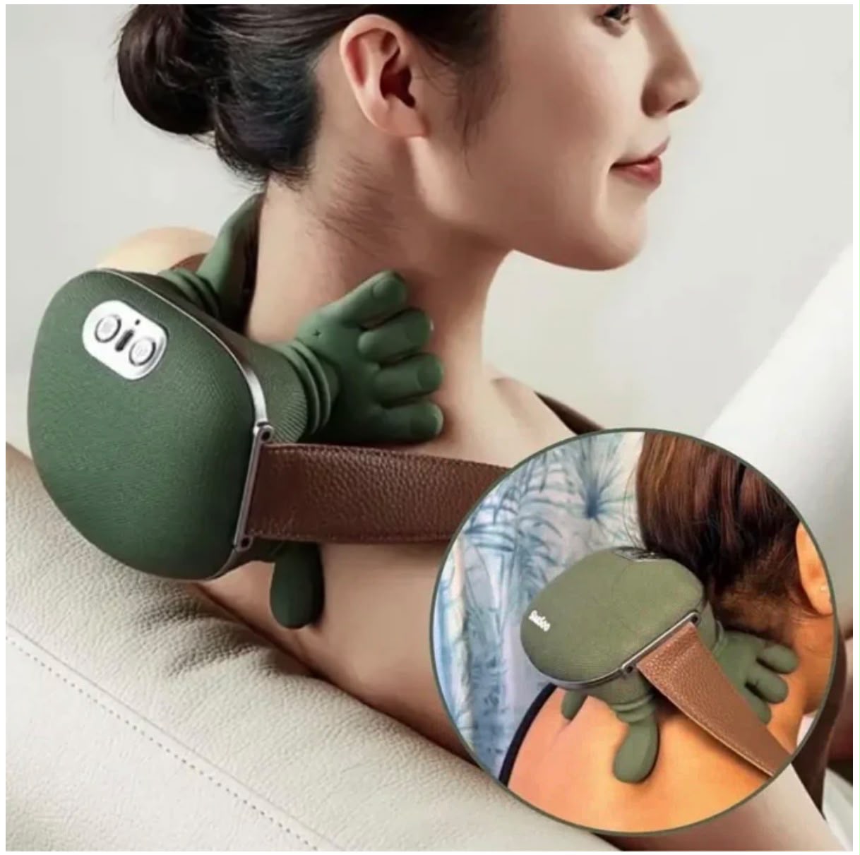 Aparat Masaj Cervical Multifunctional, 4D, 3 Intensitati, 2 Trepte Caldura 40/45°C, Wireless, Autonomie 70 min