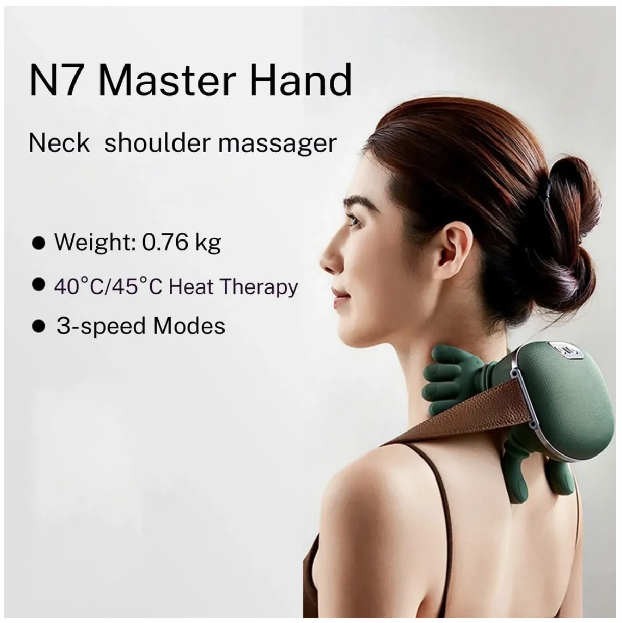 Aparat Masaj Cervical Multifunctional, 4D, 3 Intensitati, 2 Trepte Caldura 40/45°C, Wireless, Autonomie 70 min