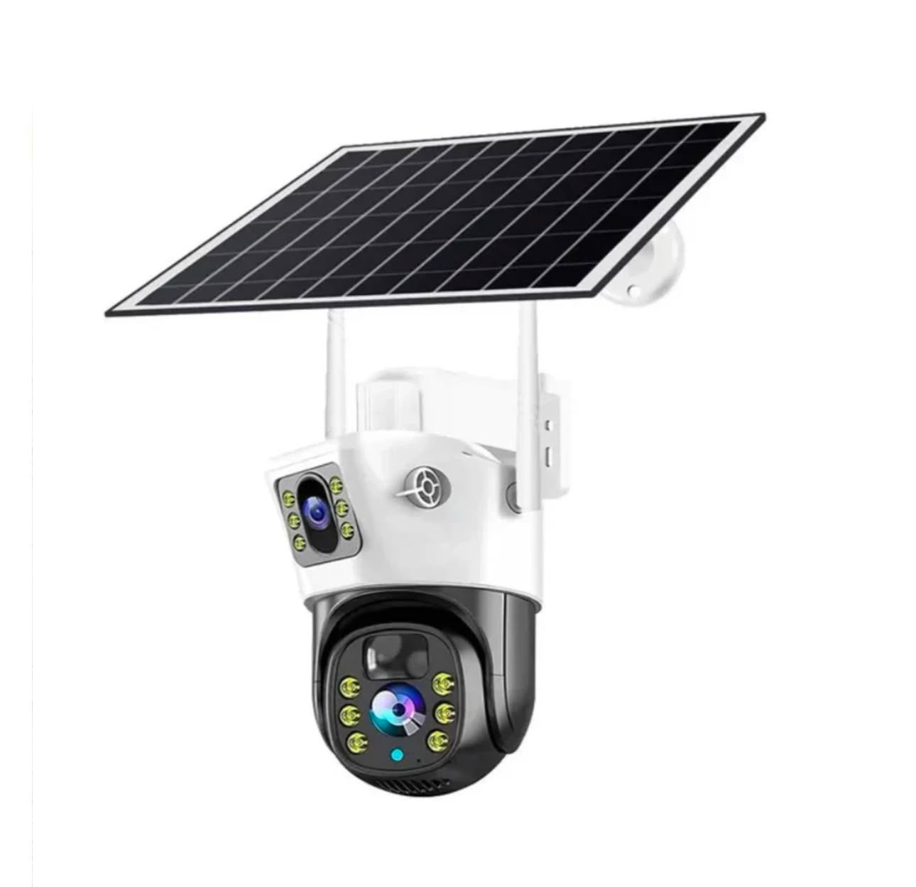 Cameră de Supraveghere Duală 6MP cu Panou Solar Integrat pentru Exterior | 4G SIM, Senzor de Mișcare