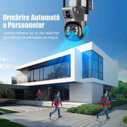 Camera Supraveghere Wi-FI Solara 6MP | Zoom Optic 10X | Card Memorie Cadou | Detectie Faciala si Auto Tracking 355° | Night Vision Color | IP66