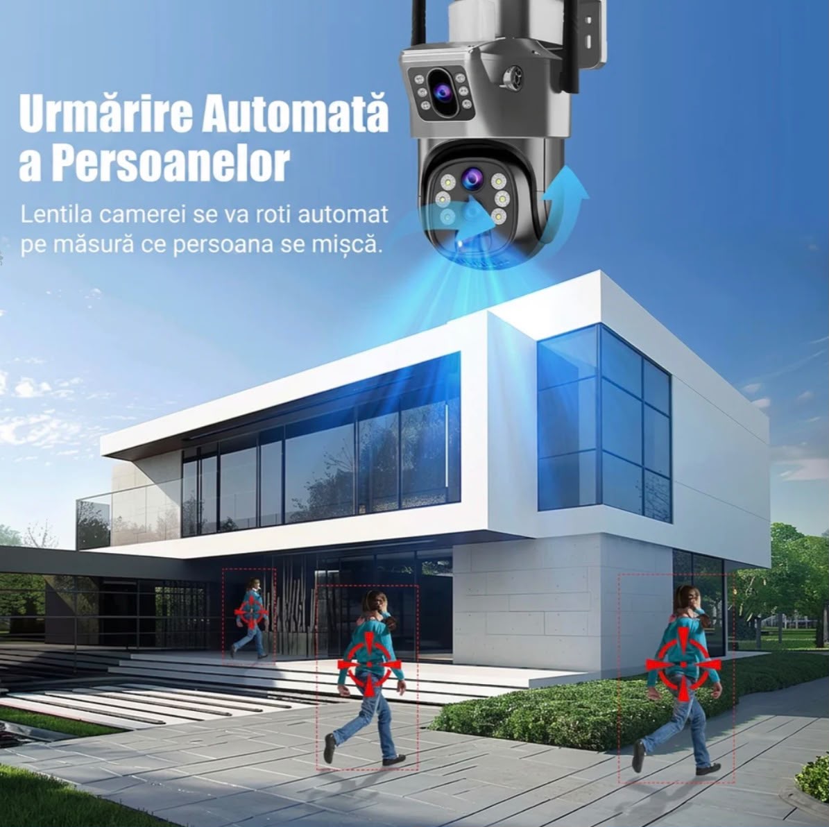 Camera Supraveghere Wi-FI Solara 6MP | Zoom Optic 10X | Card Memorie Cadou | Detectie Faciala si Auto Tracking 355° | Night Vision Color | IP66