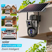Camera Supraveghere Wi-FI Solara 6MP | Zoom Optic 10X | Card Memorie Cadou | Detectie Faciala si Auto Tracking 355° | Night Vision Color | IP66
