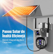 Camera Supraveghere Wi-FI Solara 6MP | Zoom Optic 10X | Card Memorie Cadou | Detectie Faciala si Auto Tracking 355° | Night Vision Color | IP66