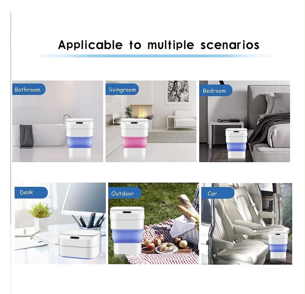 Coș de Gunoi Smart cu Deschidere Automată – 8L, Senzor Mișcare, Pliabil, Touch-Free