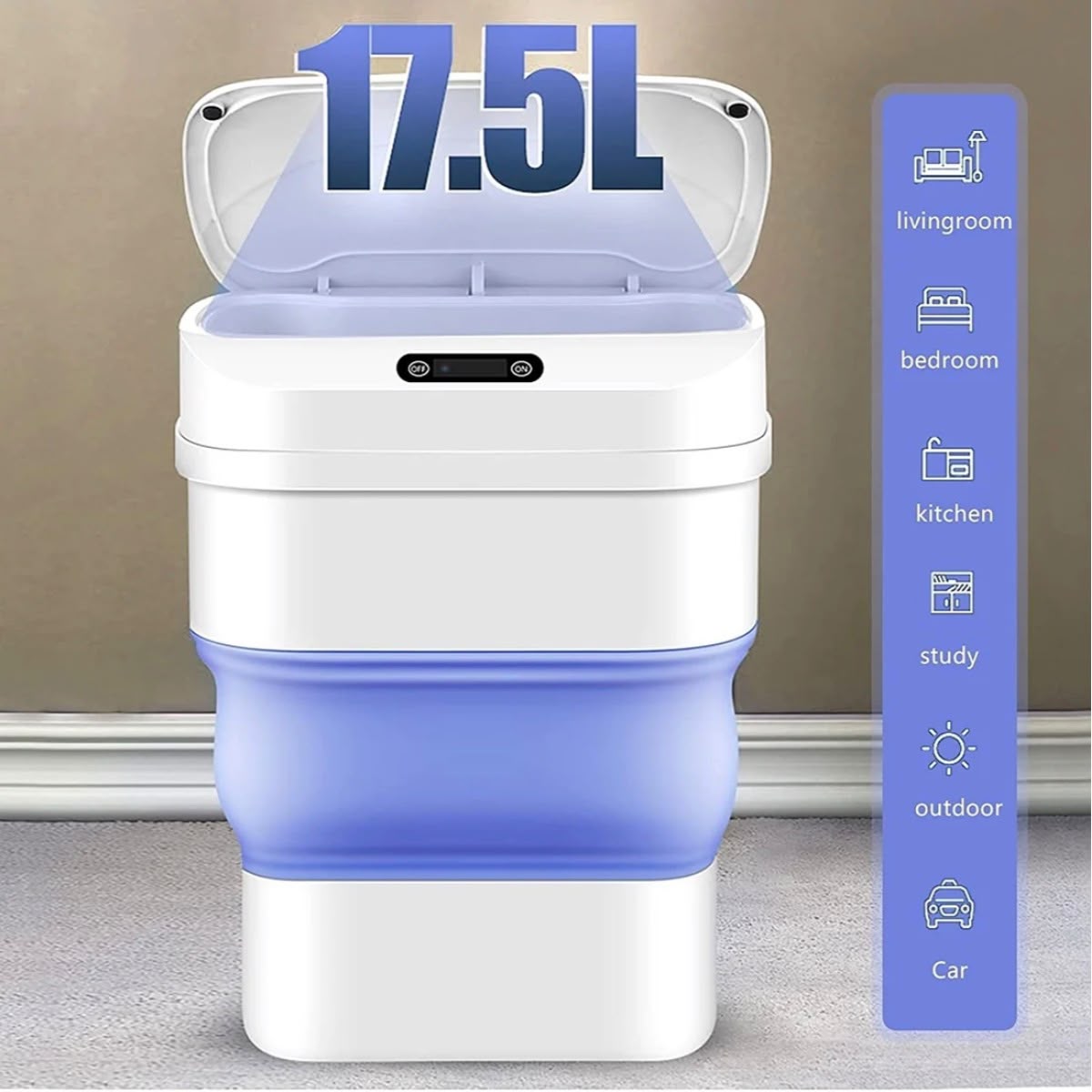 Coș de Gunoi Smart cu Deschidere Automată – 8L, Senzor Mișcare, Pliabil, Touch-Free