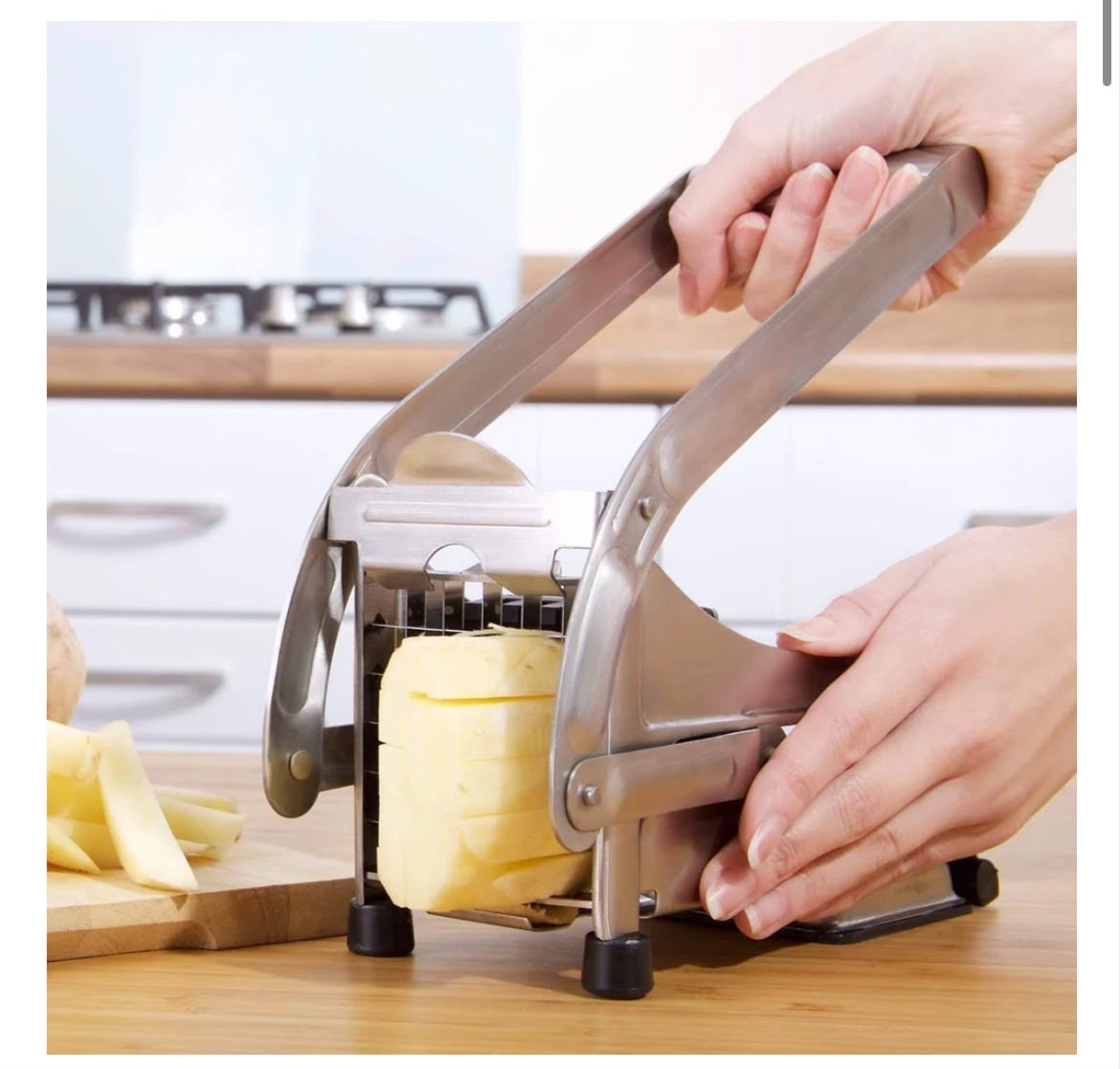 Aparat pentru Taiat Cartofi Pai si Legume, din Inox, cu 1 Forma de Taiere, Potato Chopper