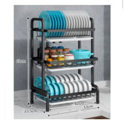 Suport pentru Vase cu 3 Nivele, Negru – 61 x 23,5 x 42 cm